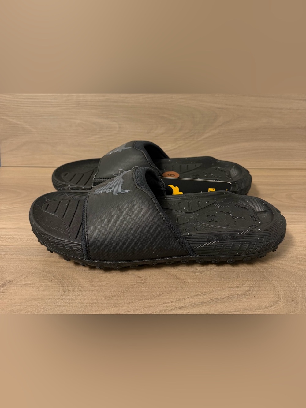 Men's Under Armour Project Rock 3 Slide Adult Sandals Black 3026034-001 Size 8